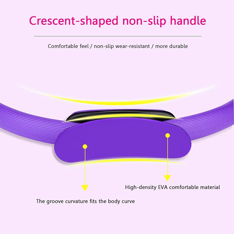 38CM Pilates Ring Magic Fitness Circle - Exercise Resistance Equipment for Toning & Sculpting Inner Outer Thighs Abs and Legs