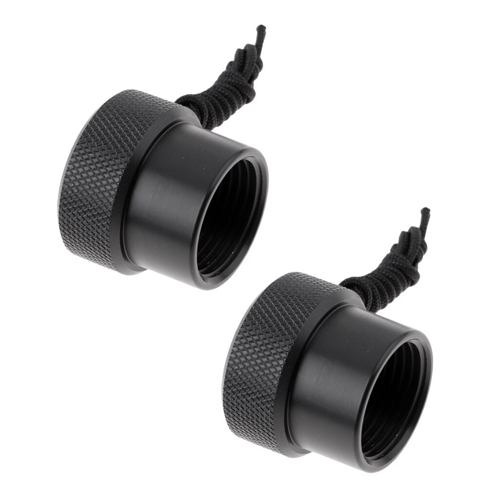 2 stuks universele duik-din-tankklep met schroefdraad en stofdop, beschermkap bevestigd met draaibare koord