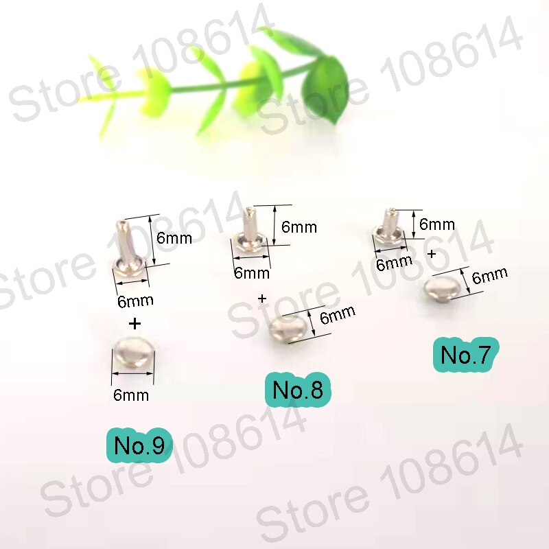 100Pcs DIY accessoires 6mm double-side klinknagels spike stud & spikes voor kledingstuk lederen accessoire Ronde platte spikes Kledingstuk Klinknagels: No.8