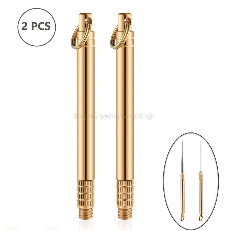 2 Stuks Pocket Titanium Magazijn Tandenstoker Houders Waterdicht Fruit Vork O30 19