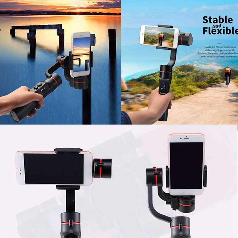 H2 3 Axis Handheld Gimbal USB Charging Video Record Universal Adjustable Direction Smartphone Stabilizer with Stand