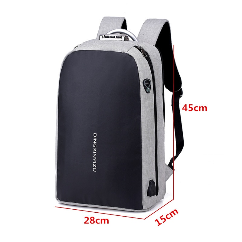 Masculina Anti-diefstal wachtwoord lock laptop mochila Teen boy meisje college schooltas Grote capaciteit waterdichte outdoor reistas