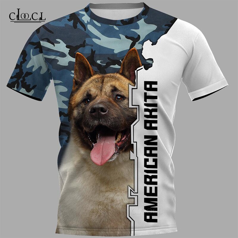 CLOOCL Newest Popular American Akita 3D Printed Men T Shirt Harajuku Summer Short Sleeve Casual Unisex Tops