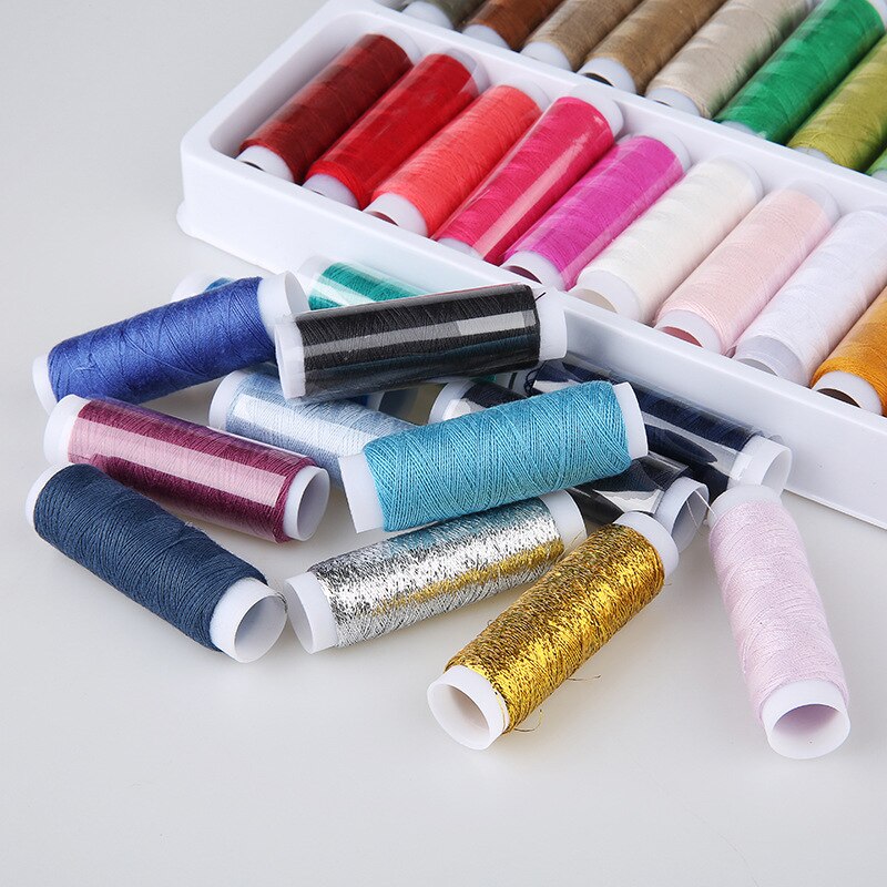 39PcsHigh-Streng Polyester Mixed Colors Yarn Sewing Thread Roll Machine Hand Embroidery 160 Yard Each Spool For Home Sewing Ki