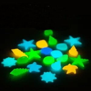 DIY Fish Tank Glow In Dark Colorful Luminous Stone Night Fluorescent Ghost Bottom Landscape Walkways Garden Path Patio Lawn: Mixed 20pcs / Dark Grey