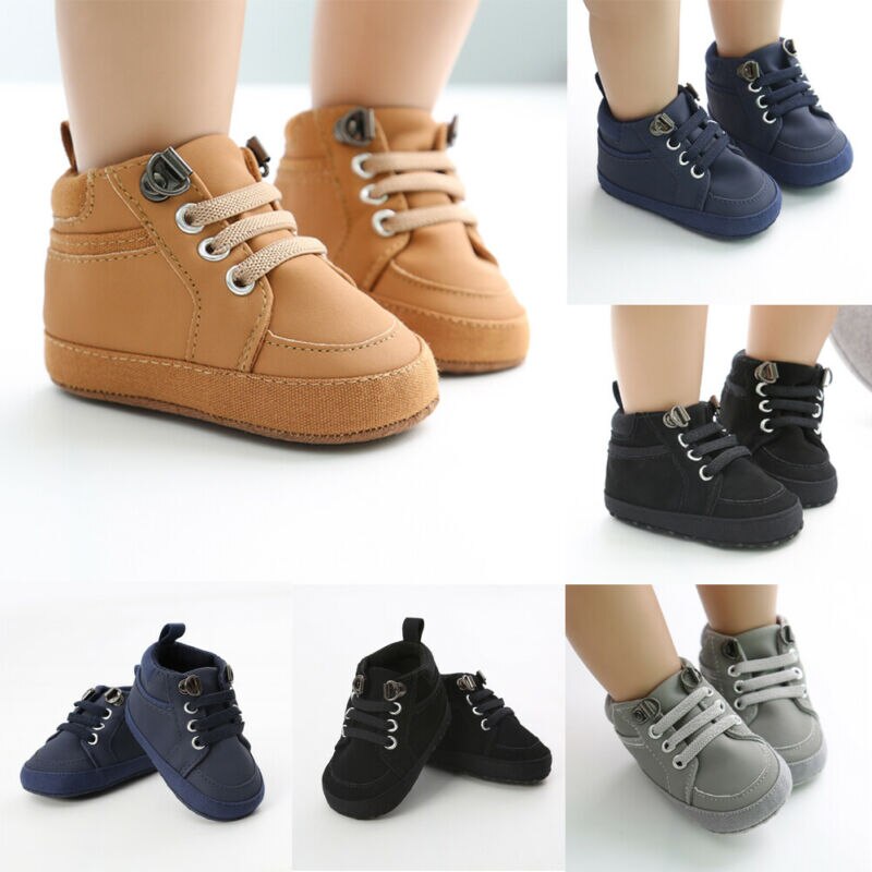 Enfant en bas âge bébé garçon fille chaussures en cuir enfants semelle souple chaussures de berceau