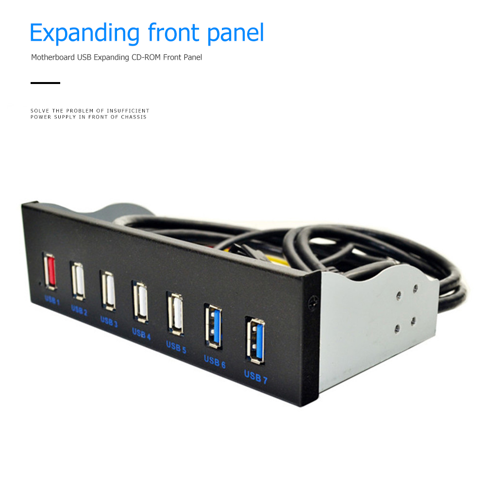 5,25 pulgadas 19 pines a 2 USB 3,0 + 4 USB 2,0 + BC1.2 conector de cargador rápido Panel frontal equipado con alto rendimiento 125x85x18,5mm