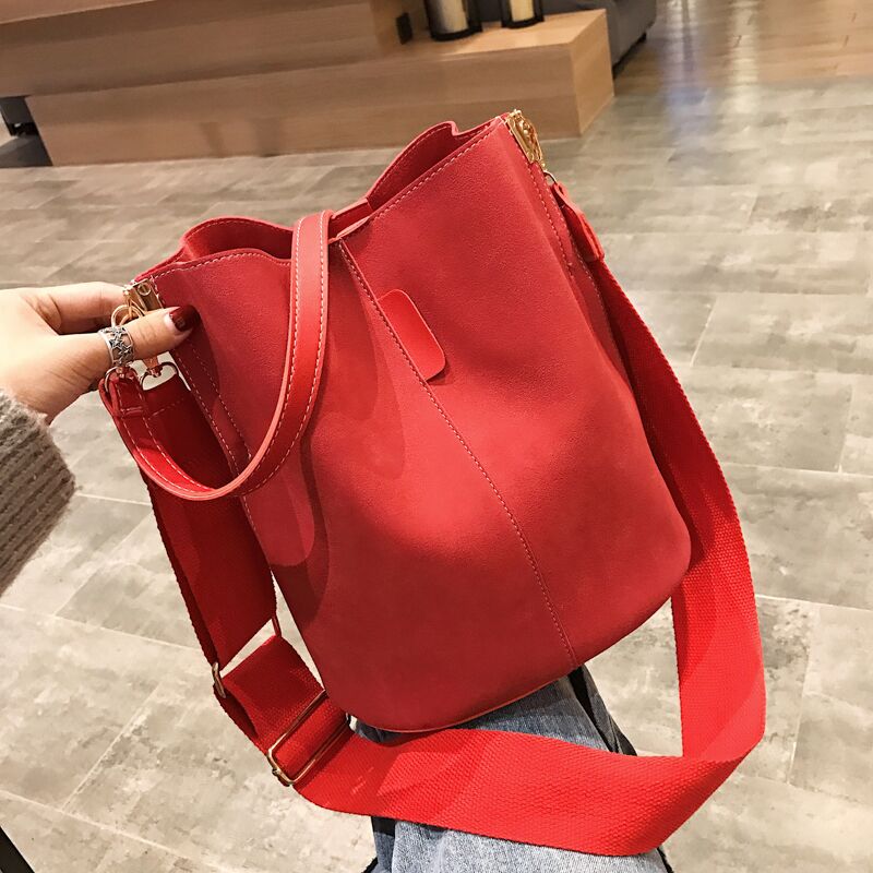 Bolsa feminina store skuldertasker til kvinder vintage afslappet håndtaske kvinder pu læder taske messenger tasker med høj kapacitet: Rød 2