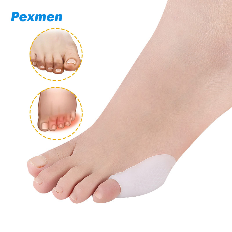 Pexmen 2pz gel mignolo dito del piede protettore borsite correttore sollievo dal dolore dita dei piedi separatore distanziale prevenire calli calli e vesciche