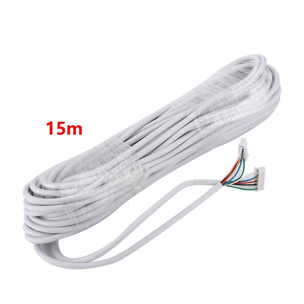 15m 2.54*6p 6- ledningskabel til video-intercom farvevideodørtelefon dørklokke kablet intercom-kabel