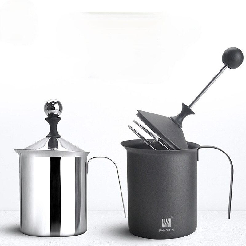 500/800ML Manual Milk Frother Stainless Steel Cappuccino Milk Creamer Milk Foam Mesh Coffee Foamer Creamer Kitchen Applicance