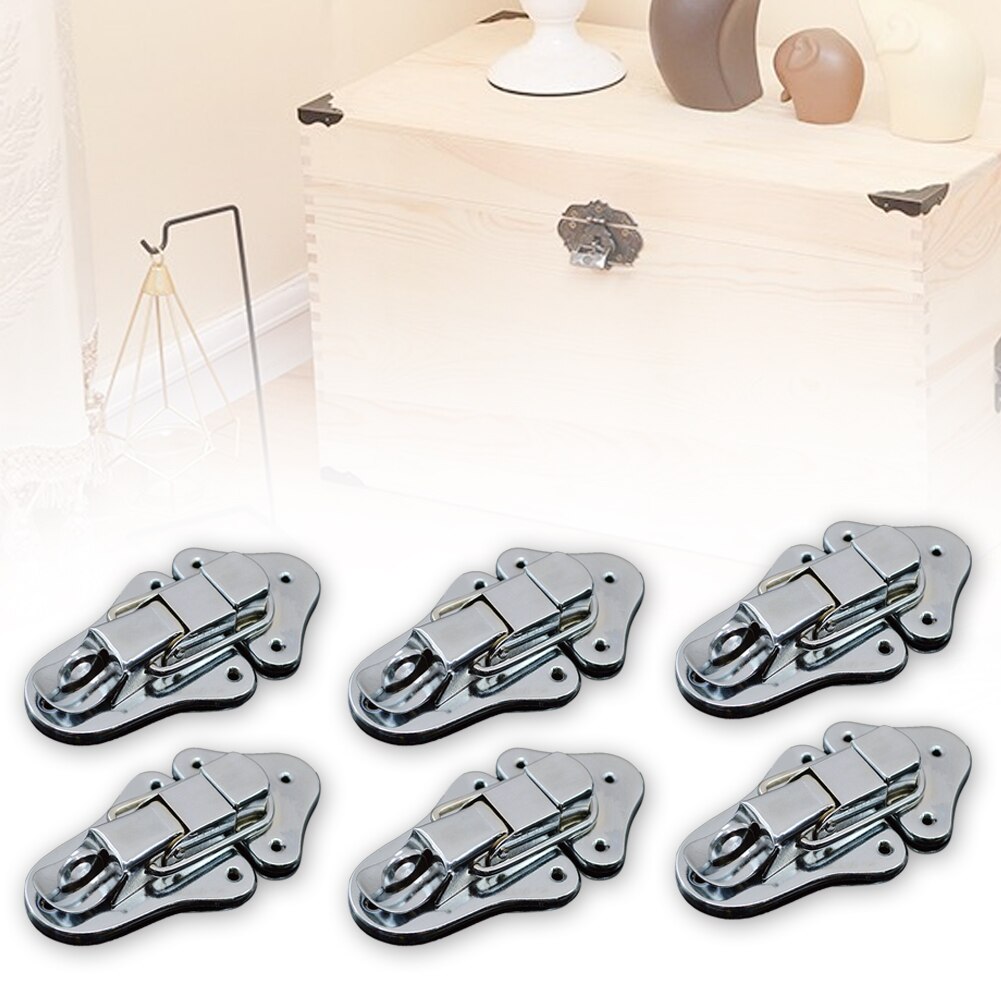 6pcs Hardware Lock Toggle Catch With Keyhole Closure For Luggage Travel Multifunction Latch Clasp Wooden Box Sturdy Suitcase