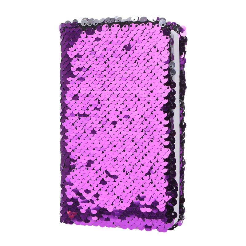 Paillettes créatives cahier bloc-notes paillettes journal mémos papeterie fournitures de bureau papeterie 78 feuilles: Purple
