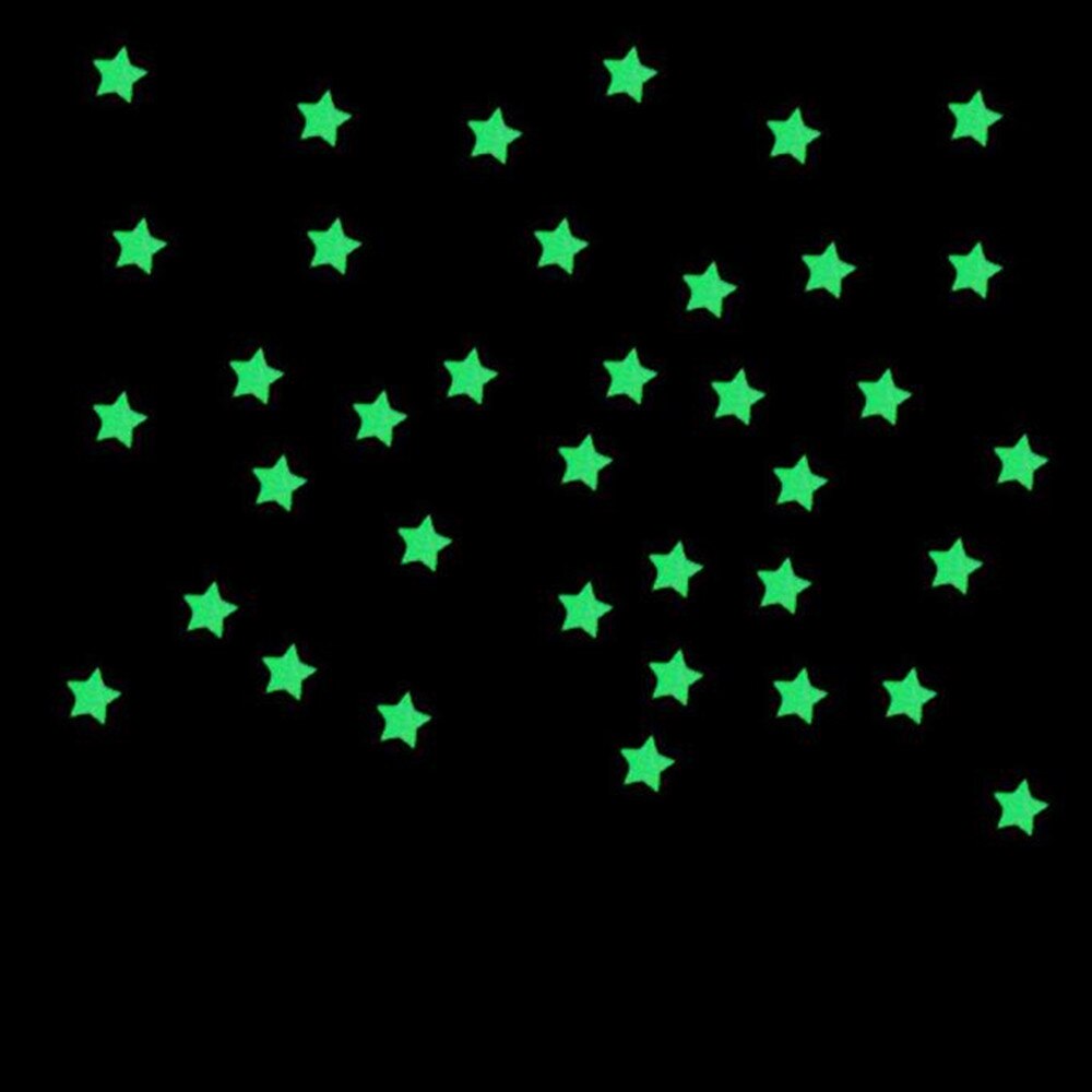 100pc glød klistermærker børn soveværelse lysende stjerne klistermærke værelse dekoration fluorescerende glød i mørke stjerner væg klistermærker