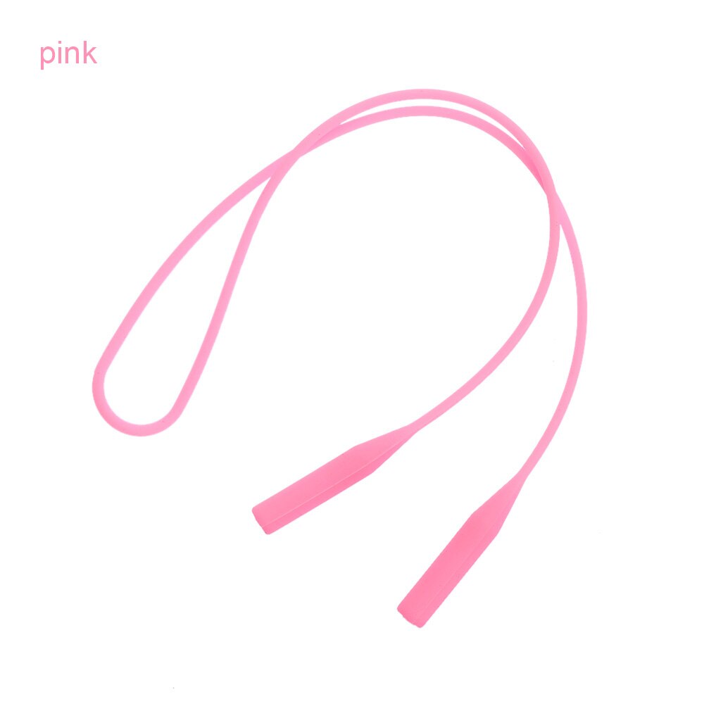 1PC Adjustable Silicone Eyeglasses Straps Sunglasses String Ropes Glasses Chain Sports Band Holder Elastic Anti Slip Cords: A-Pink