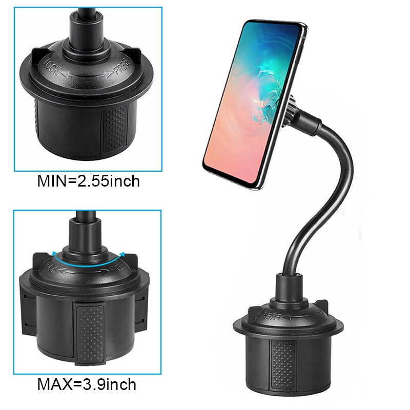 XMXCZKJ Universal Magnetic Car Cup Holder Mount for iPhone XS XS Gooseneck Car Cup Holder Magnetic Cradle Mount for Note 9/ S10+