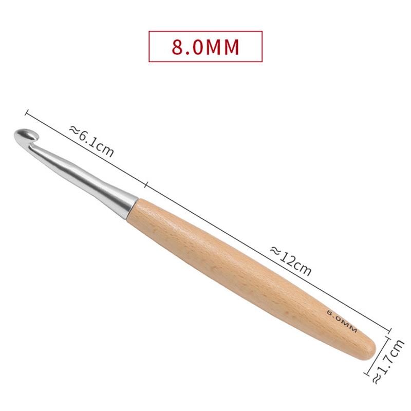 Wooden Handle Crochet Hook For Needlework Handmade DIY Crochet For Knitting And Accessories Tool Single Head Wool Crocheting: Burgundy