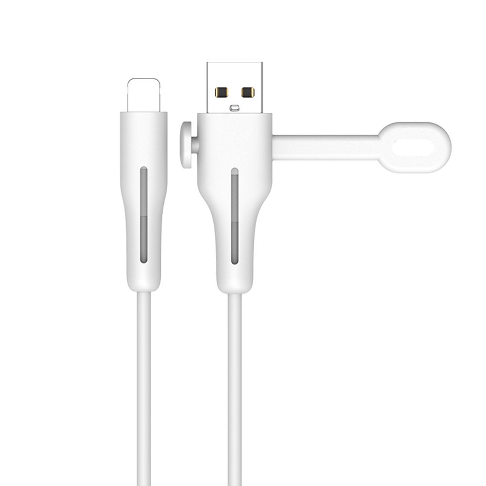 Kaapelinsuoja pehmeä silikonisuojus apple iphonelle usb-laturi kaapelinsuojaus langankelaus käytännöllinen lisävaruste: Valkoinen