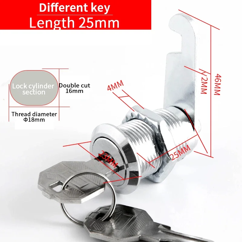 5/20 Sets Metalen Cilinder Kast Cam Lock Met 2 Sleutels (Dezelfde Sleutel/Verschillende Sleutel)-16Mm Voor Lade, Brievenbus, Archiefkast: Goud