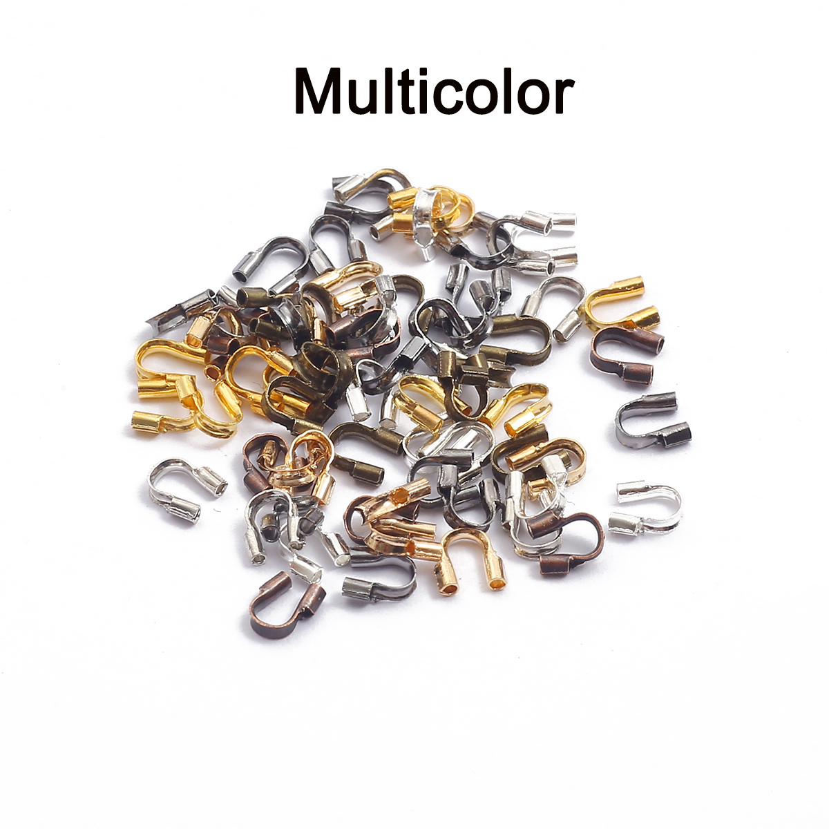 100 Stks/partij 4X4Mm Draad Protectors Wire Guard Guardian Protectors Loops U-vorm Accessoires Sluitingen Connector Voor Sieraden maken: Multicolor