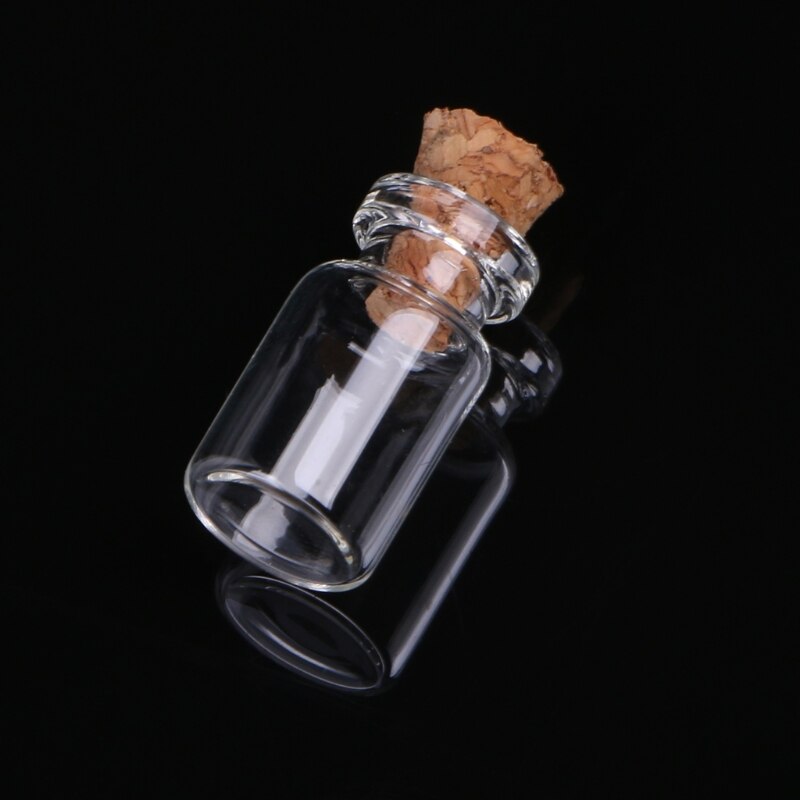 10 stk 0.5ml mini glass ønskeflaske hetteglass med korkpropp oppbevaringsanheng