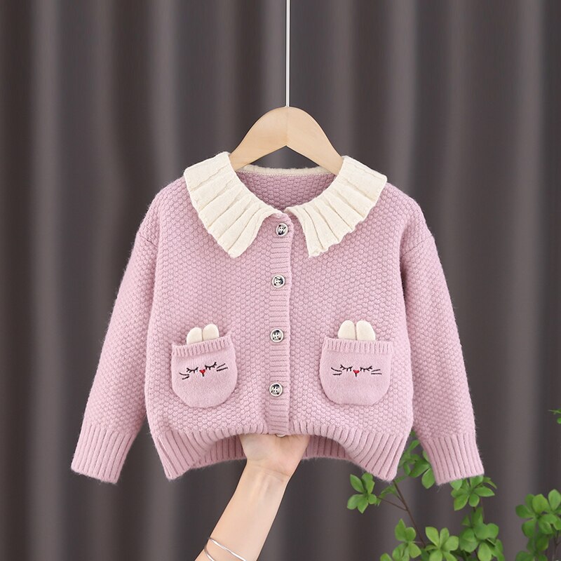 Children Girl baby sweater spring autumn baby Korean coat baby knit jacket kids girls cloth knitted cardigan sweaters