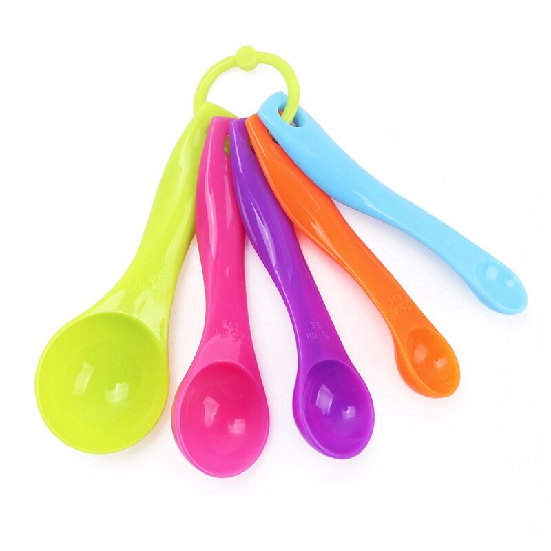 5PCS Small Measuring Spoon Stackable Plastic Measure Scoop Measure Teaspoon for Liquid Small Teaspoon Coffee Sugar Scoop: Default Title