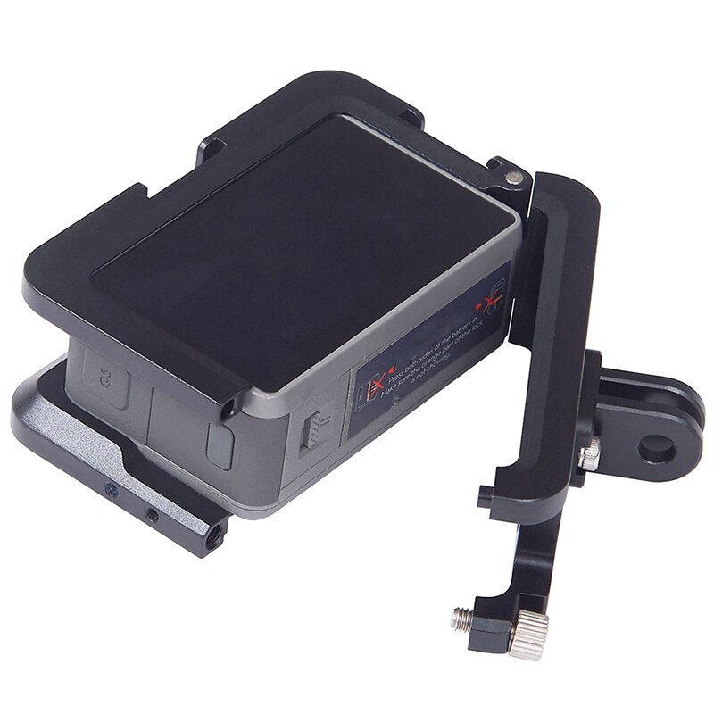 Vlogging metalen kooibehuizing voor osmo action vlog-behuizing met cold shoe voor microfoon met led-lampje