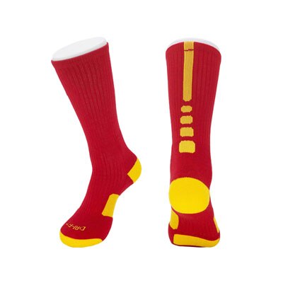 5 Pairs/lot Spring Autumn Teenagers Boys Basketball Socks Cotton Sports Socks Elastic Tube Socks Athletic Sox Heq555: red