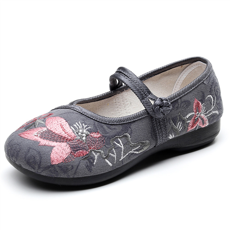 THEAGRANT Style ethnique chaussures femme printemps automne chaussures décontractées Mary Janes doux brodé chinois chaussures plates traditionnelles WFS3076