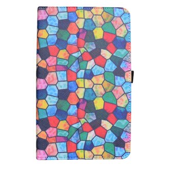 Folio Stand Cover Flip PU Leather Shockproof Case Voor 8 "NuVision TM800W560L Tablet: Stained Glass