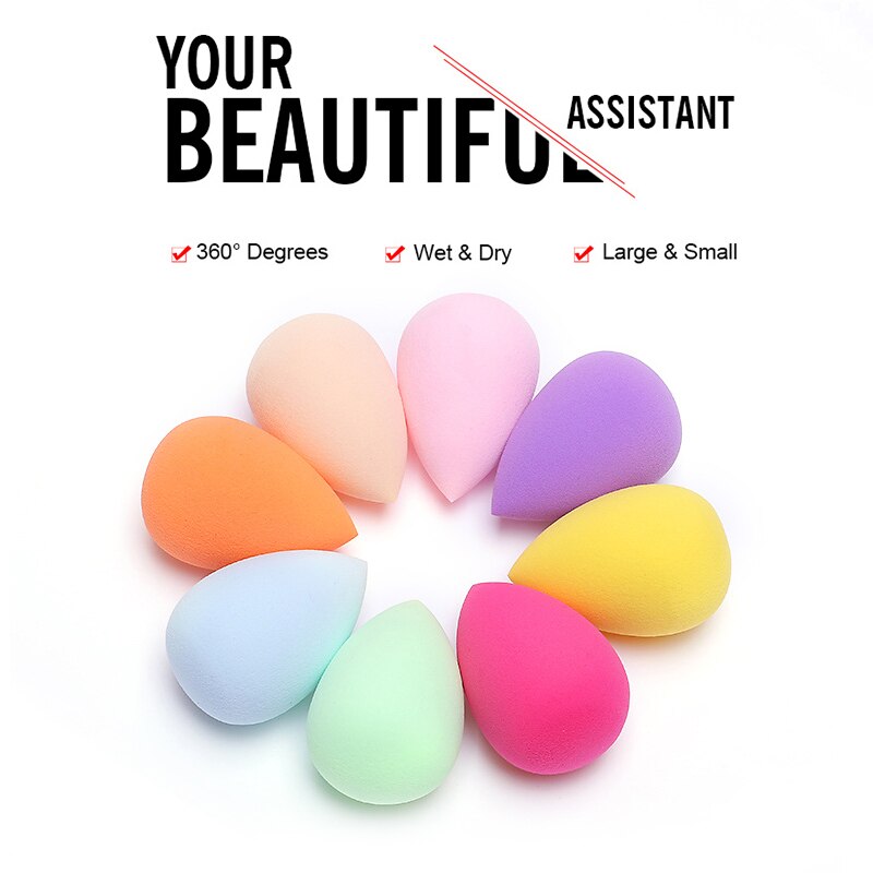 Borla cosmética para base de maquillaje, esponja hidrofílica en forma de gota de agua, no esponja de látex, herramienta de maquillaje de belleza para uso Dual en seco y mojado 1 ud.