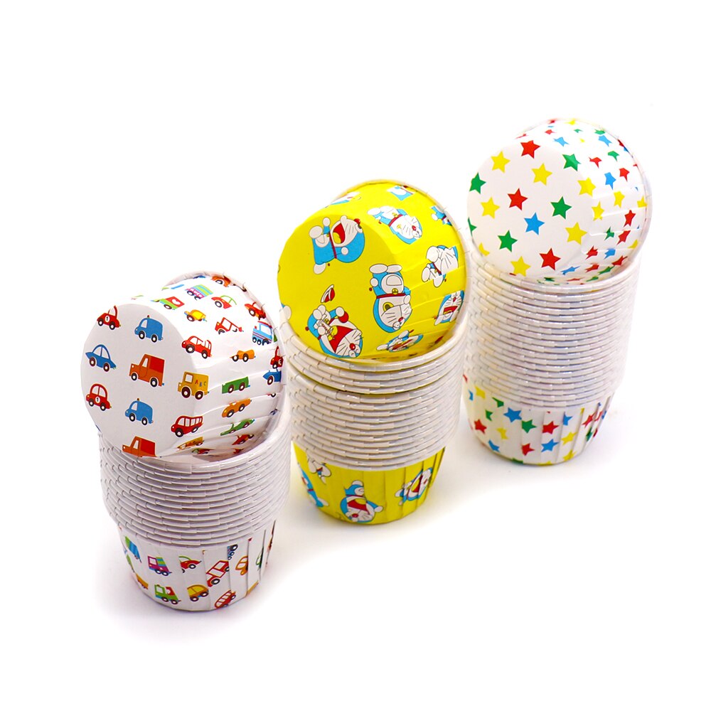 50Pcs Muffin Cake Cupcake Gevallen Kleur Dot Oilproof Cupcake Liner Bakken Cup Lade Case Wedding Party Caissettes Wrapper Papier