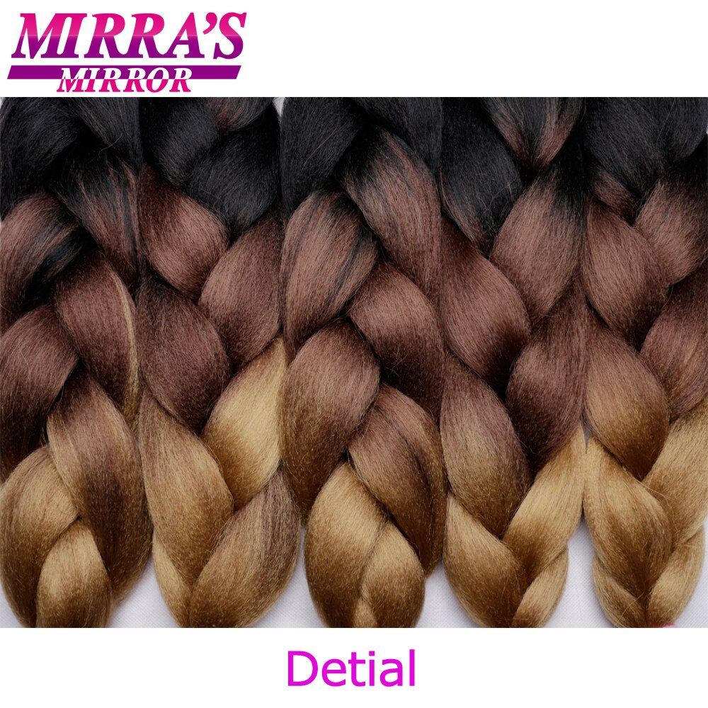 Mirra's Mirror 5pack Ombre Braiding Hair Synthetic Crochet Hair 24" 100g/Pack Jumbo Braids Hair Extension Green Brown