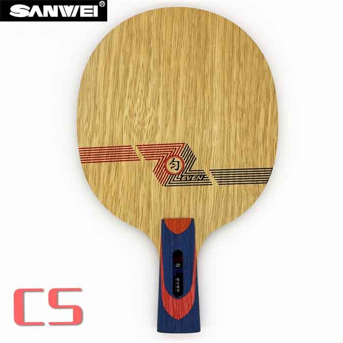 Sanwei hvid jævn (ved -1091)  bordtennis bladeracket ping pong bat padle: Cs kort håndtag