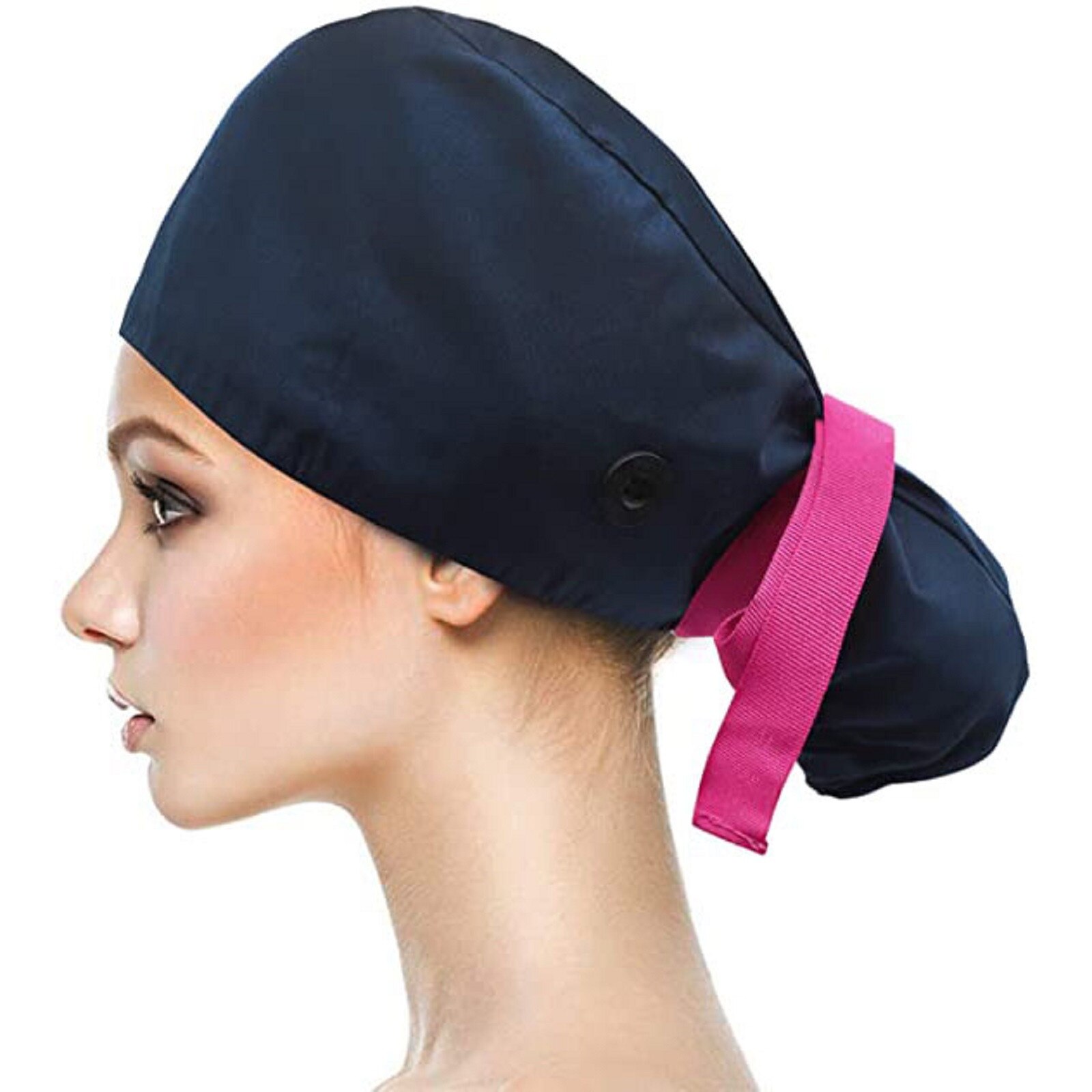 30# Nurse Protection Cap Accessories Unisex Nurse Cap Gorros Quirurgico Capsbutton Adjustable Bouffant Hat Sweatband Ponytail