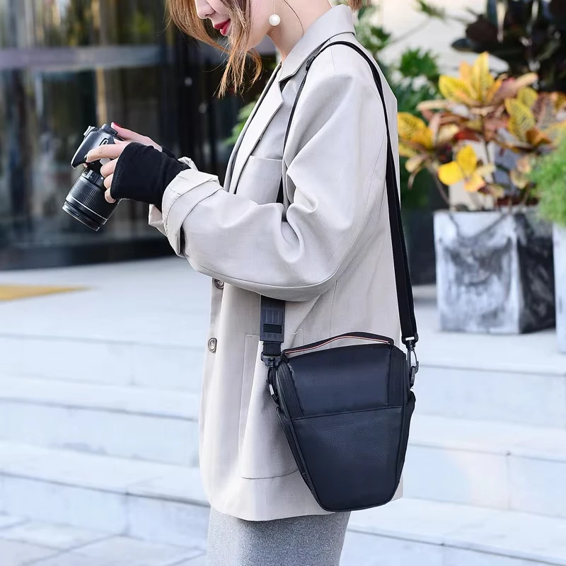 Kompaktowa torba na lustrzankę cyfrową typu crossbody - wodoodporna nylonowa torba na sprzęt do mikroobiektywu z pojedynczym obiektywem ‌ ‌