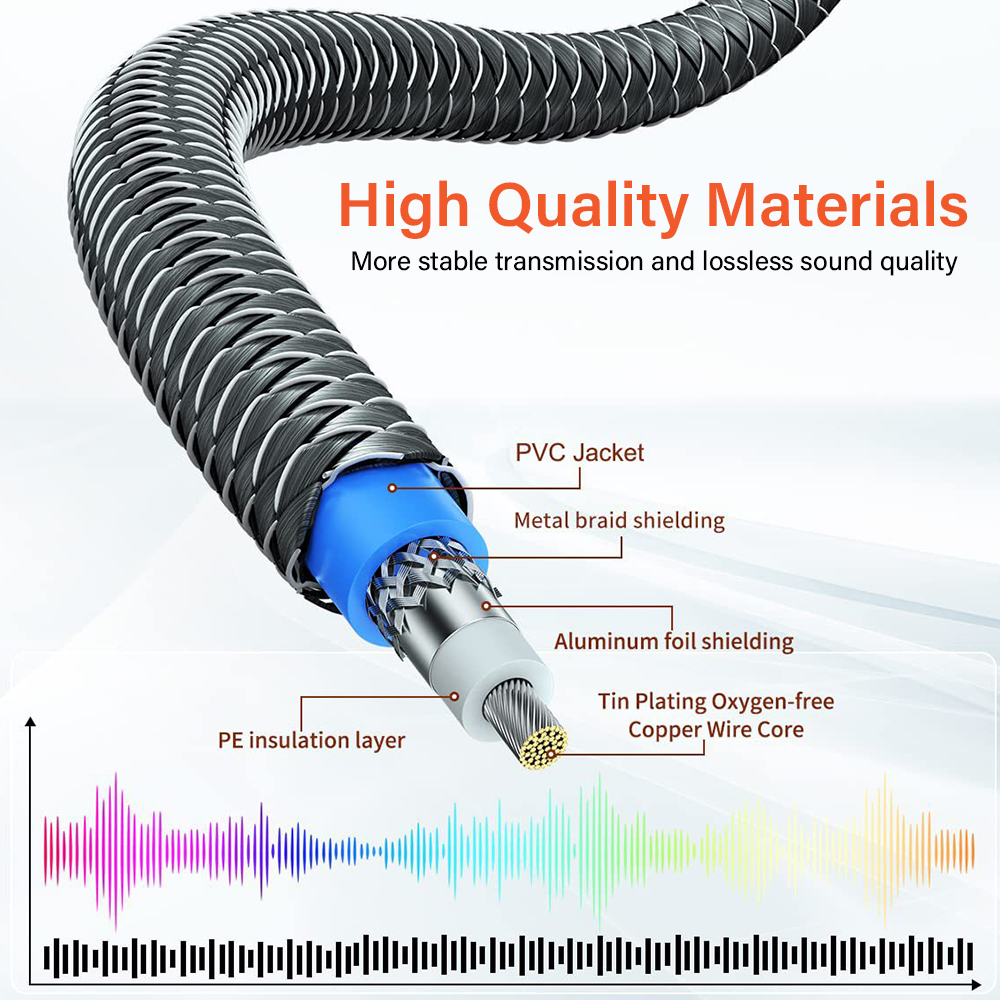 Guldpläterad rca till rca koaxialkabel s/pdif hifi ljud audio video kontakt för subwoofer konsol mixer cd-spelare phono-kontakt 5m