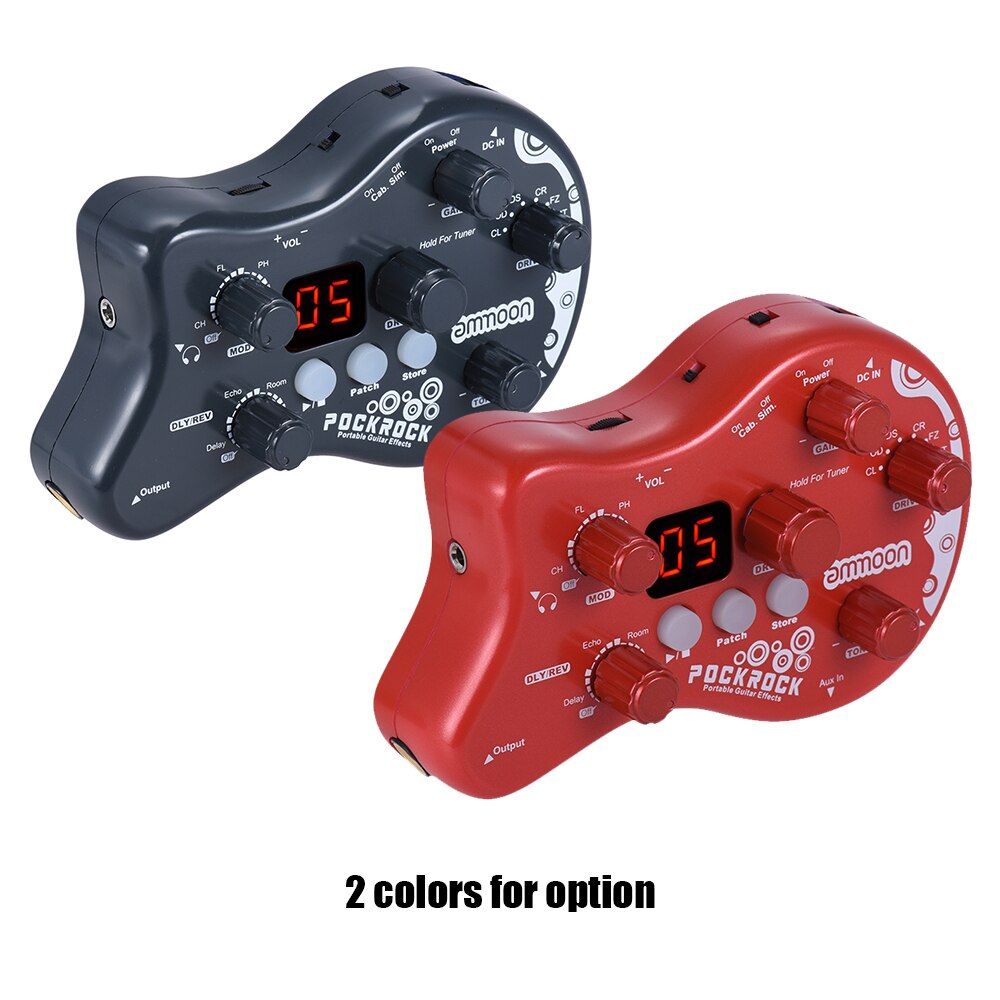 Ammoon PockRock Tragbare Gitarre Multi-effekte Prozessor Wirkung Pedal 15 Wirkung 40 Trommel Rhythmen stimmen Funktion gitarre Pedal