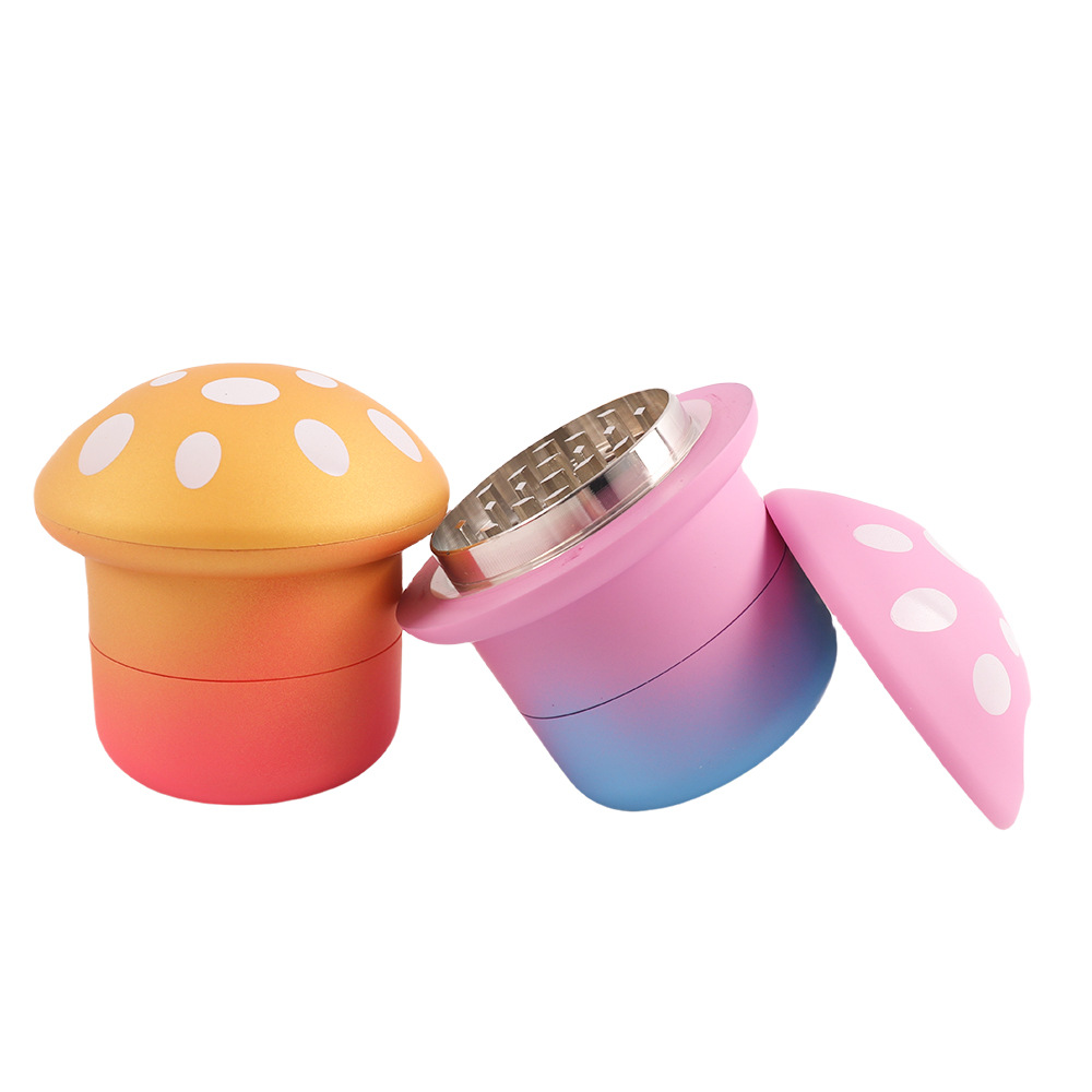 Grand broyeur métallique pour herbes, 70MM, en forme de champignon, pour fumée, 4 couches, pour épices, plastique et métal durables