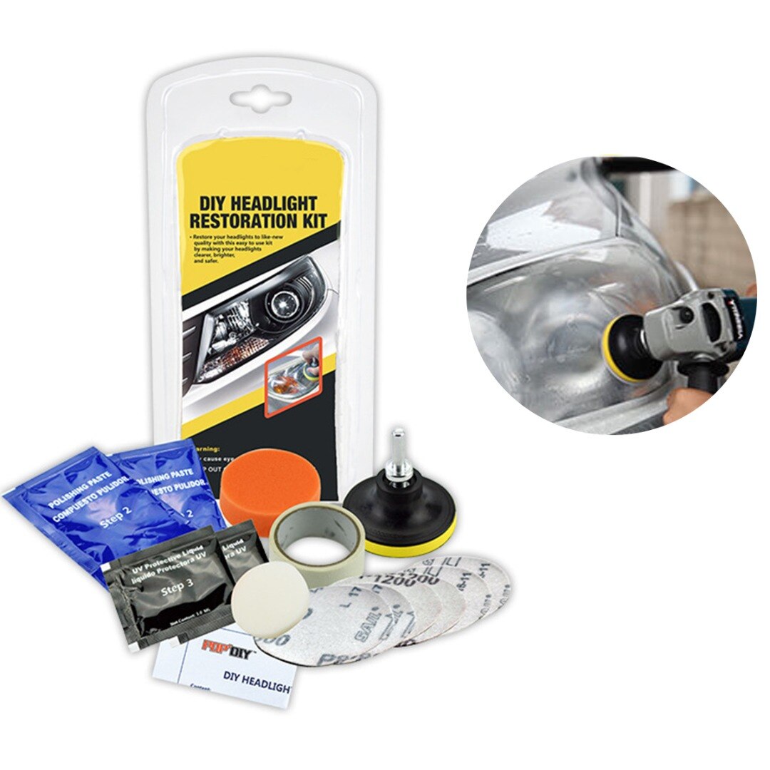 1set Car Headlight DIY Restoration Kit Auto Headlamps Scratches Repair Paste For Vehicle Cleaning Beauty Polishing Accessories