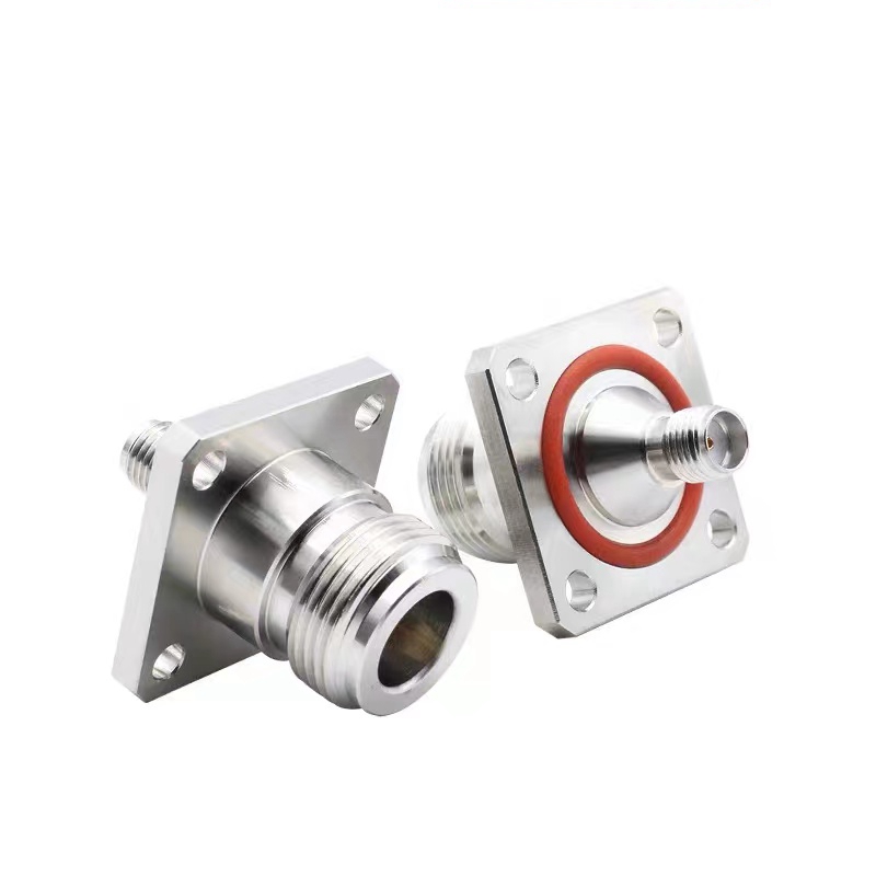 Conector de brida de 4 orificios, arandela tórica hembra a hembra SMA, 1 piezas, L16, rápida, latón y cobre