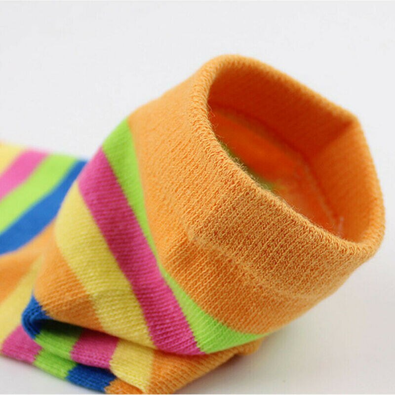 Frauen Mädchen Bunte Gestreifte Fünf Finger Zehe Socken Regenbogen Gestreiften Socken