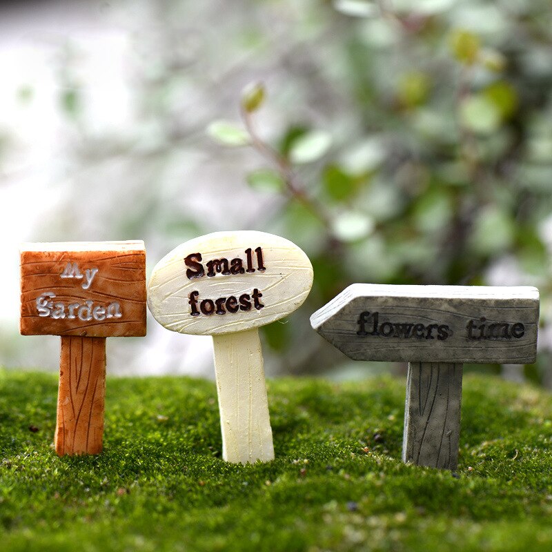 Mikro landskap dekoration skog guide tecken mini trädgård landskap miniatyr ornament diy landskap