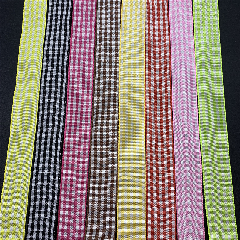 5yards/lot 15mm Plaid Ribbon Grid Printed Ribbon For Home Wedding Christmas Decoration DIY Wrapping