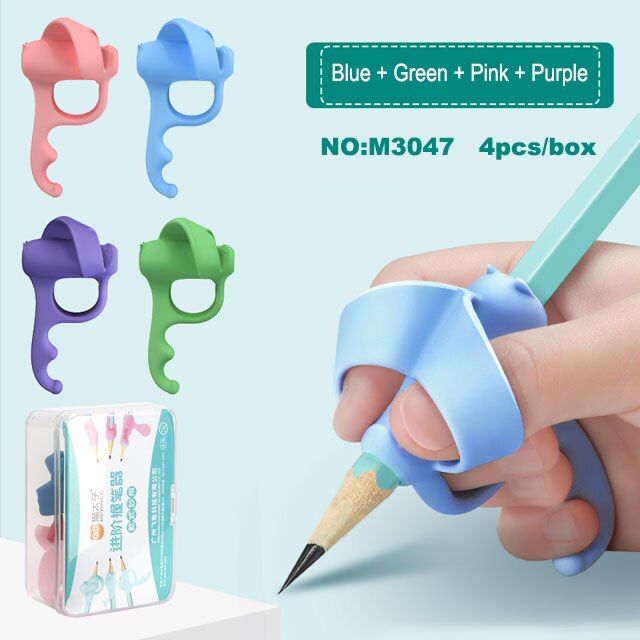 Kinder Potlood Grepen Voor Kinderen Handschrift Training Houding Correctie Penhouder Zachte Siliconen Homeschool Benodigdheden Voor Beginners: RED