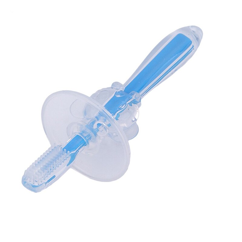 1 unidad de cepillo de dientes de silicona suave para niños, cepillo Dental para cuidado bucal, cepillo Dental para bebés, cepillo Dental para niños, artículos para bebés: Blue