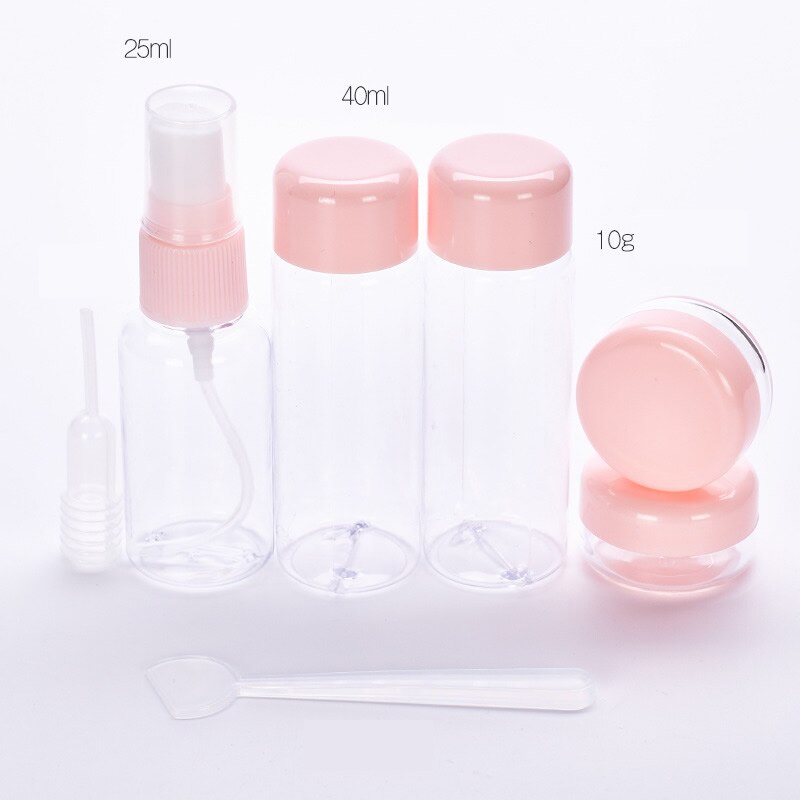 7pc/Set Mini Travel Makeup Cosmetic Face Cream Pot Bottles Plastic Transparent Empty Make Up Container Bottle Travel Accessories