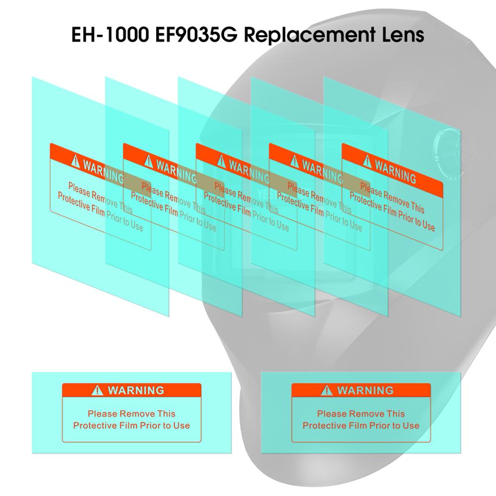 Yeswelder 5 Pcs Outer Vervanging Lens En 2 Stuks Inner Vervanging Lens Voor Eh-1000 EF9035G Lashelm