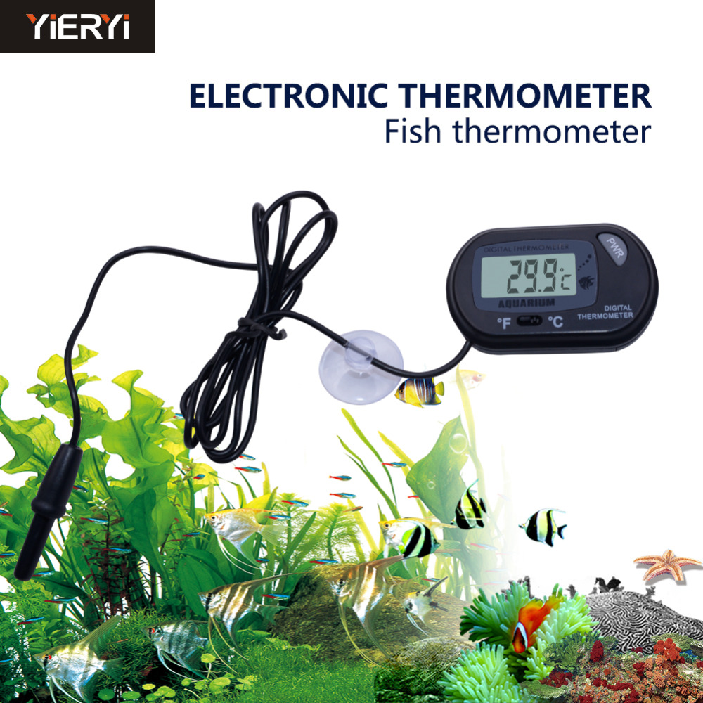 Reptile Sea Turtle Fish Tank Waterproof Electronic Thermometer with Probe Reptile Supplies for Family, Aquarium, Refrigerator
